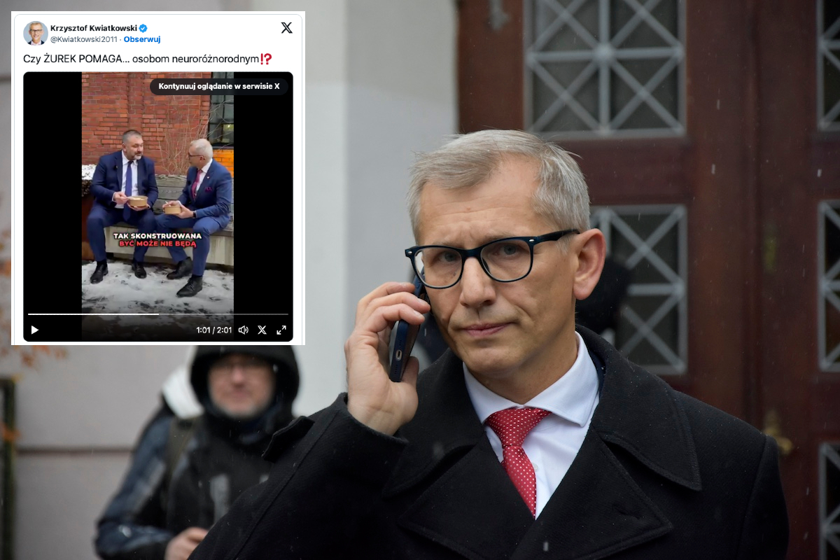 Żurek na ławeczce ze skazanym w I instancji senatorem. WIDEO