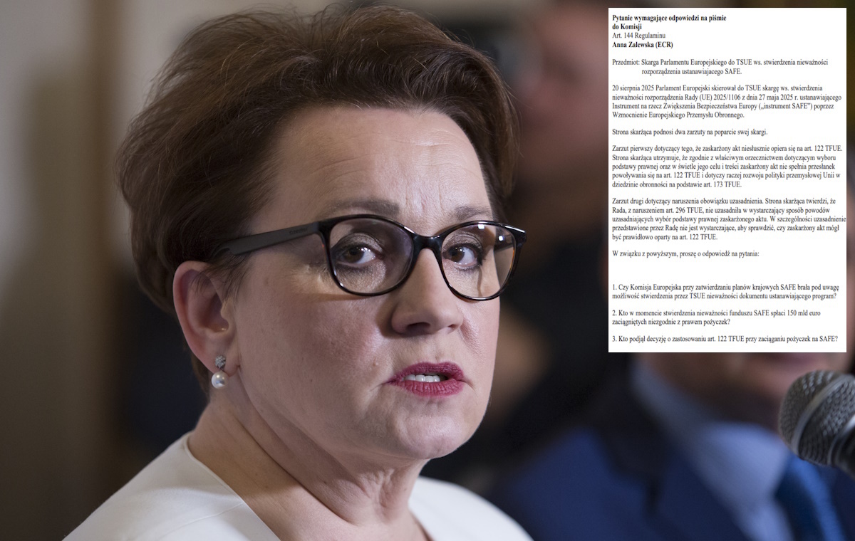 SAFE bezprawny? Zalewska: TSUE ma już skargę PE, żądam wyjaśnień