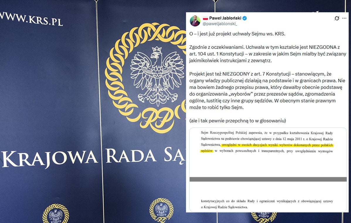 Opublikowano bulwersujący projekt uchwały ws. KRS!