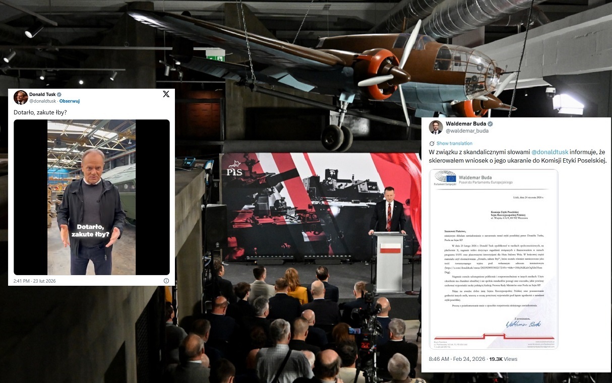 "Zakute łby". Tuskiem zajmie się komisja etyki? Jest wniosek!