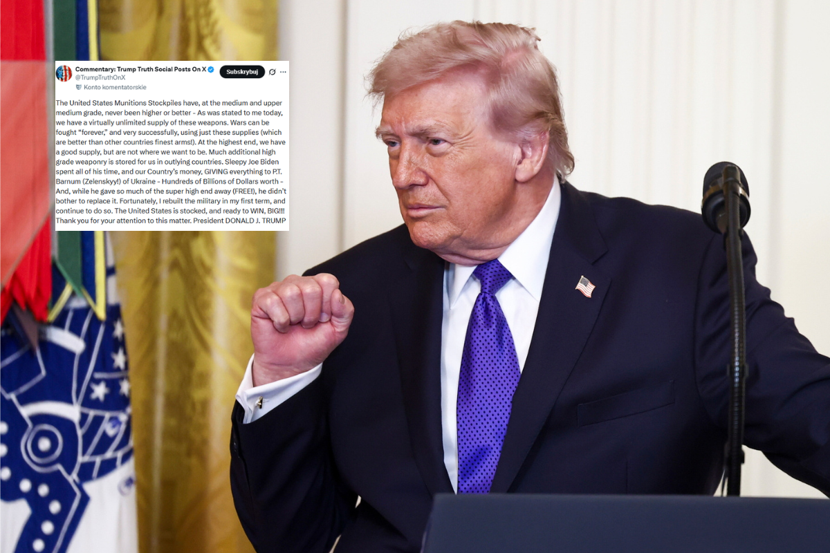 Trump napisał o zapasach amunicji. Obwinił "śpiącego" Joe Bidena