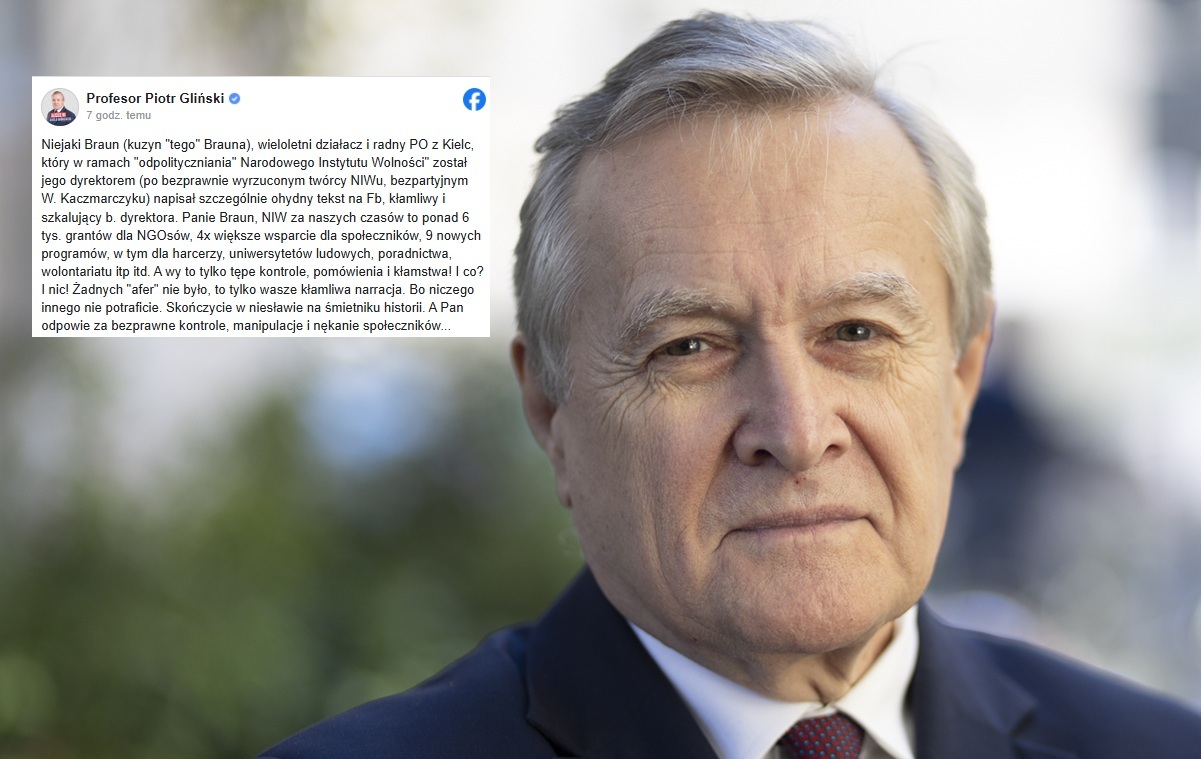 Michał Braun hit the erstwhile  head of the National Police Department. Gliński: "Lies"