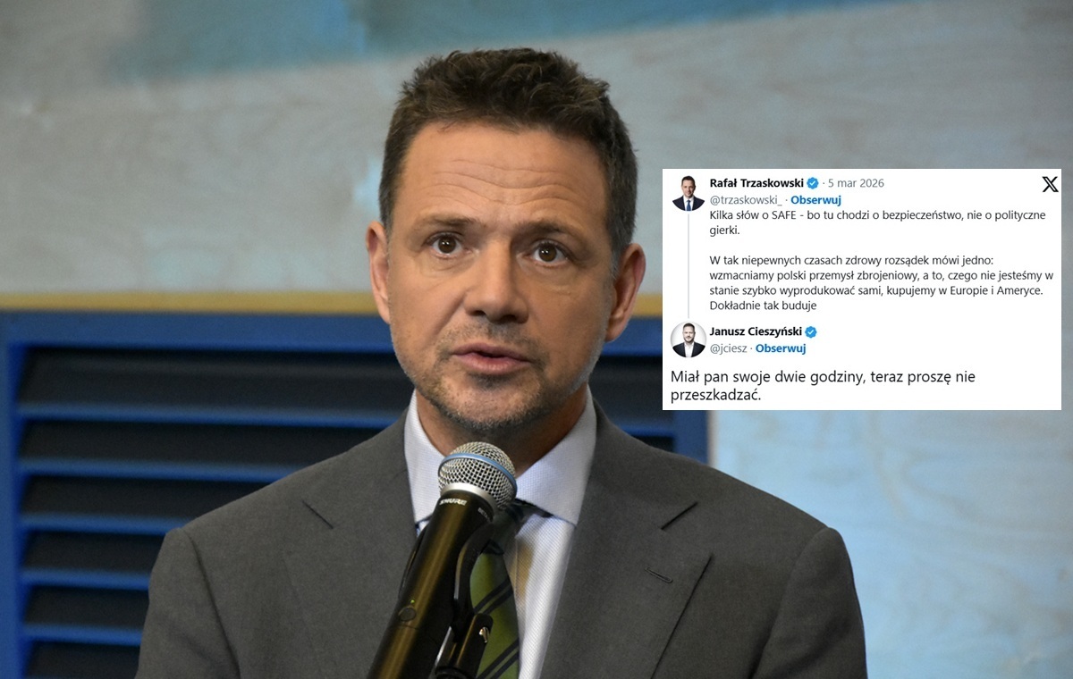 Trzaskowski wymądrza się ws. SAFE. Cieszyński: Nie przeszkadzaj