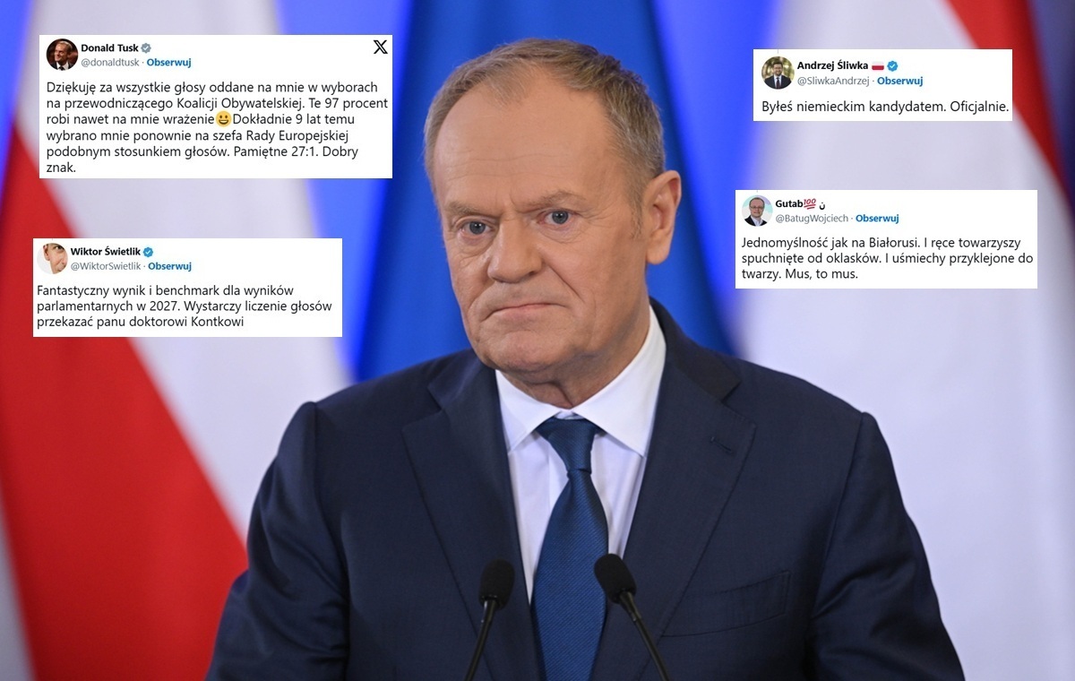 Tusk cieszy się z wyboru na szefa KO. Fala krytyki w sieci
