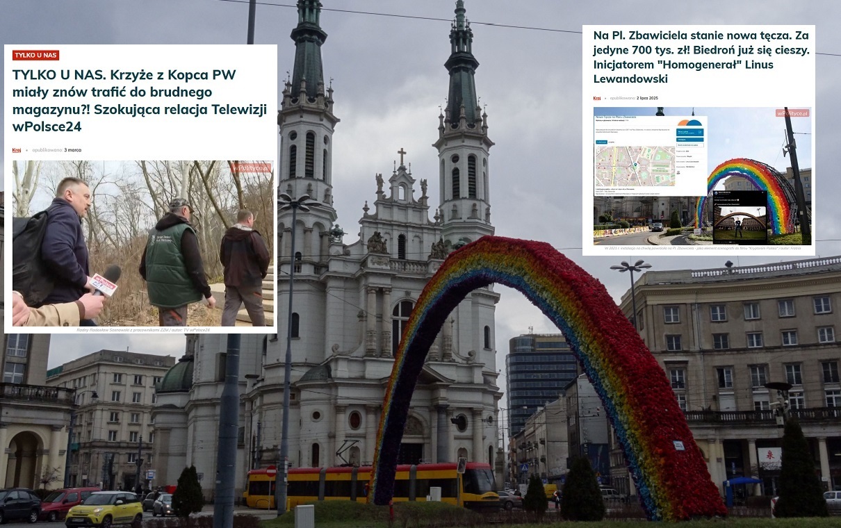 "Tęcza" wraca na Pl. Zbawiciela. A co z krzyżami z Kopca PW?