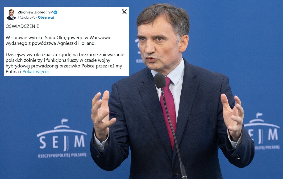 Ziobro ma przeprosić Holland za słowa o "Zielonej Granicy"