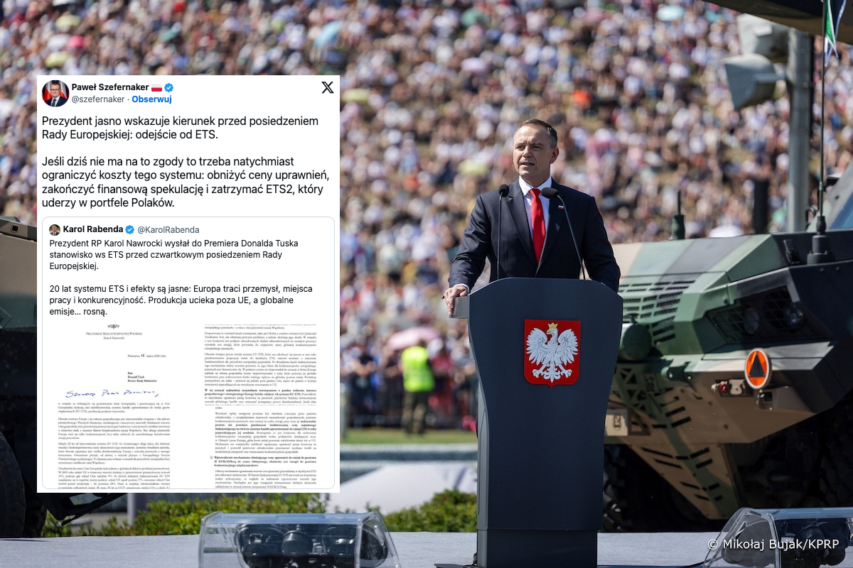 Prezydent przekazał Tuskowi swoje stanowisko ws. ETS