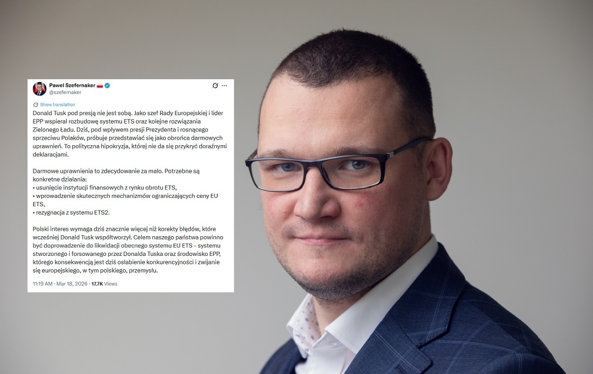 Szefernaker punktuje Tuska ws. ETS. "Polityczna hipokryzja"