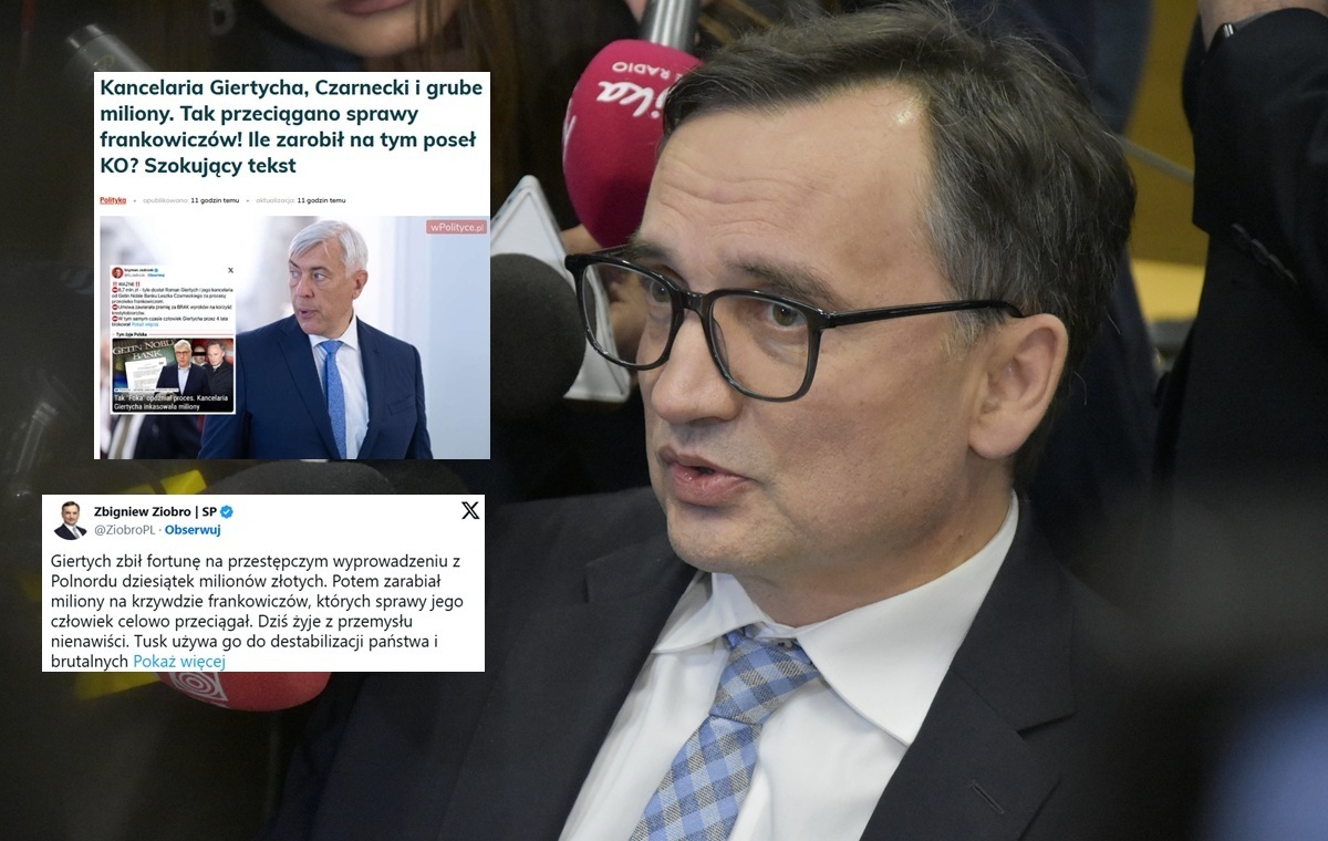 Ziobro: Giertych zarabiał miliony na krzywdzie frankowiczów