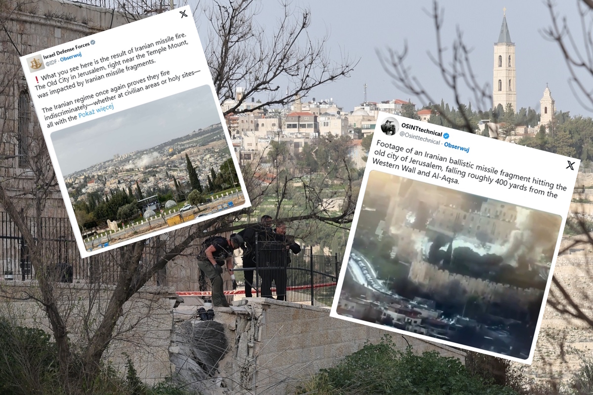 Fragment irańskiego pocisku uderzył 400 metrów od Ściany Płaczu!