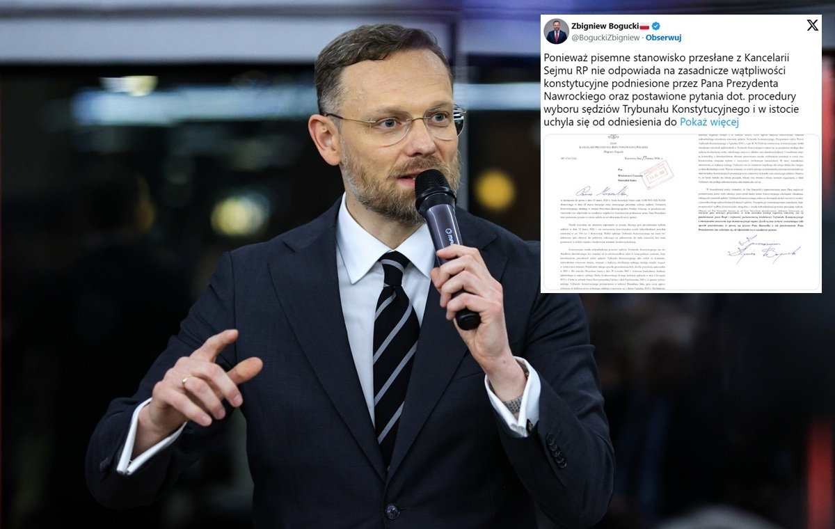 Bogucki skierował do Czarzastego pismo ws. wyboru sędziów TK!