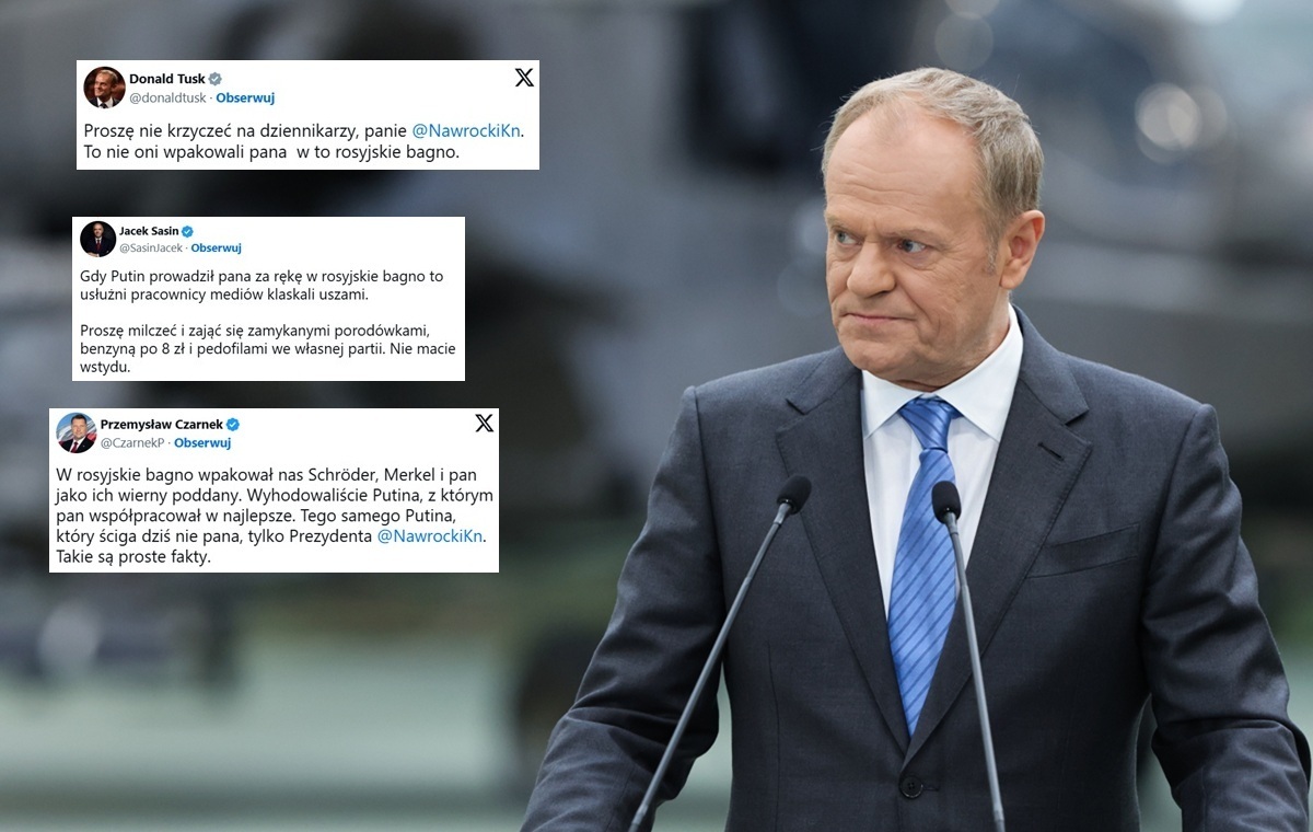 Bezczelny atak Tuska na prezydenta! Pisze o "rosyjskim bagnie"