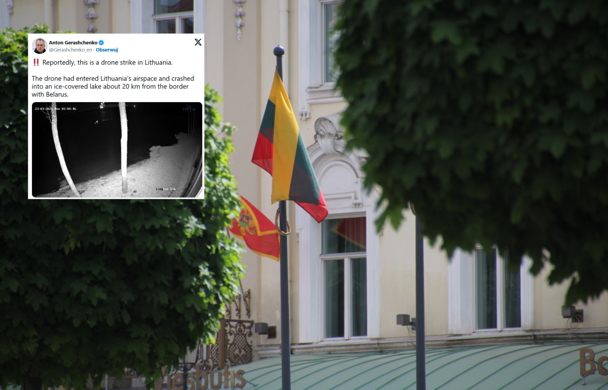 Dron spadł na terenie Litwy? Jest nagranie