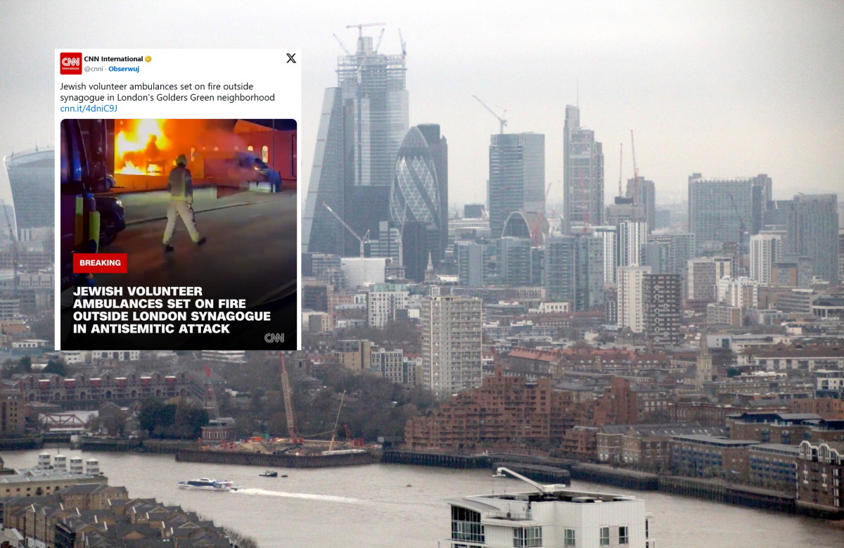 W Londynie podpalono karetki pogotowia! Stały przed synagogą