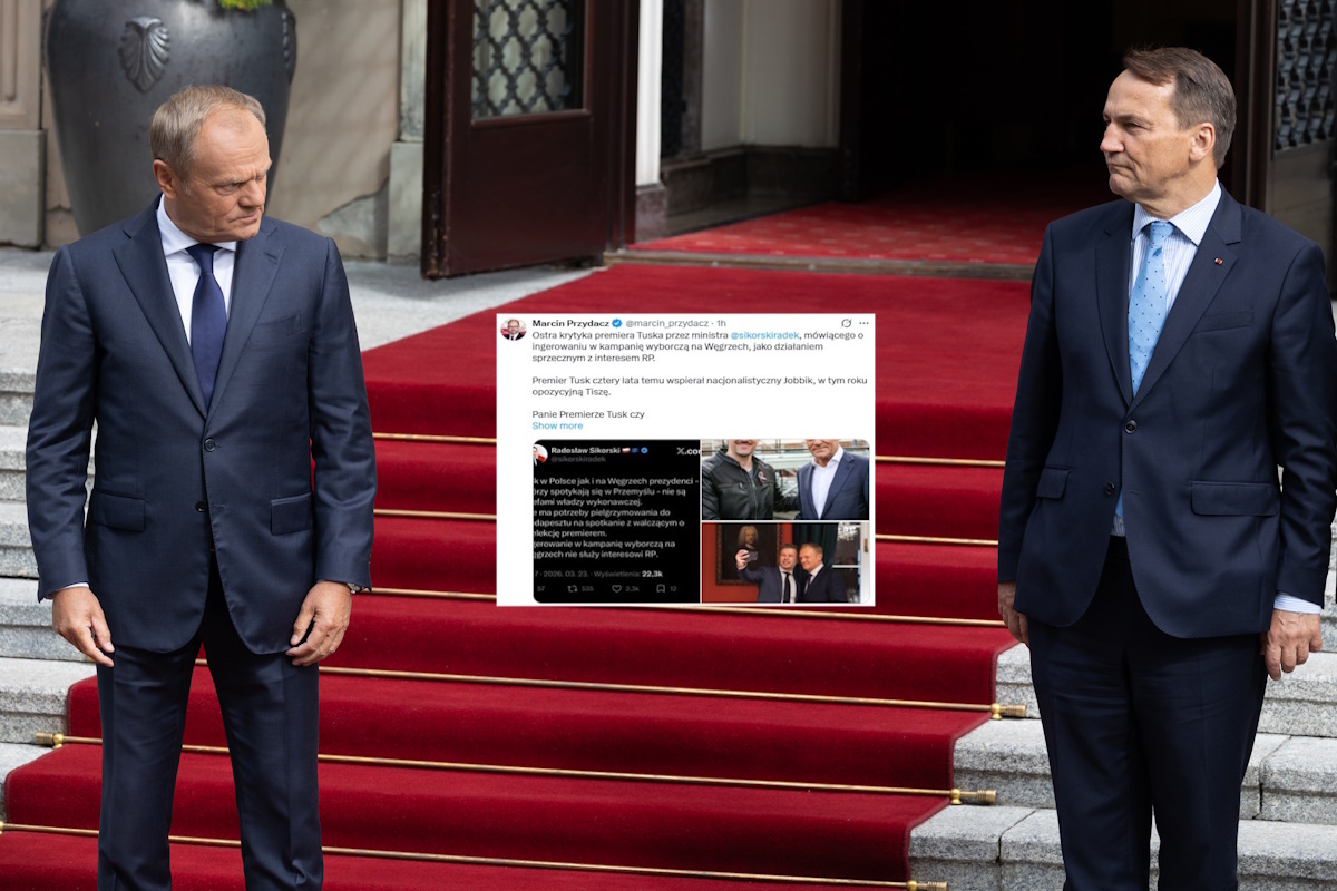 Sikorski krytykuje Tuska? Przydacz: Pozwala Pan zastępcy?