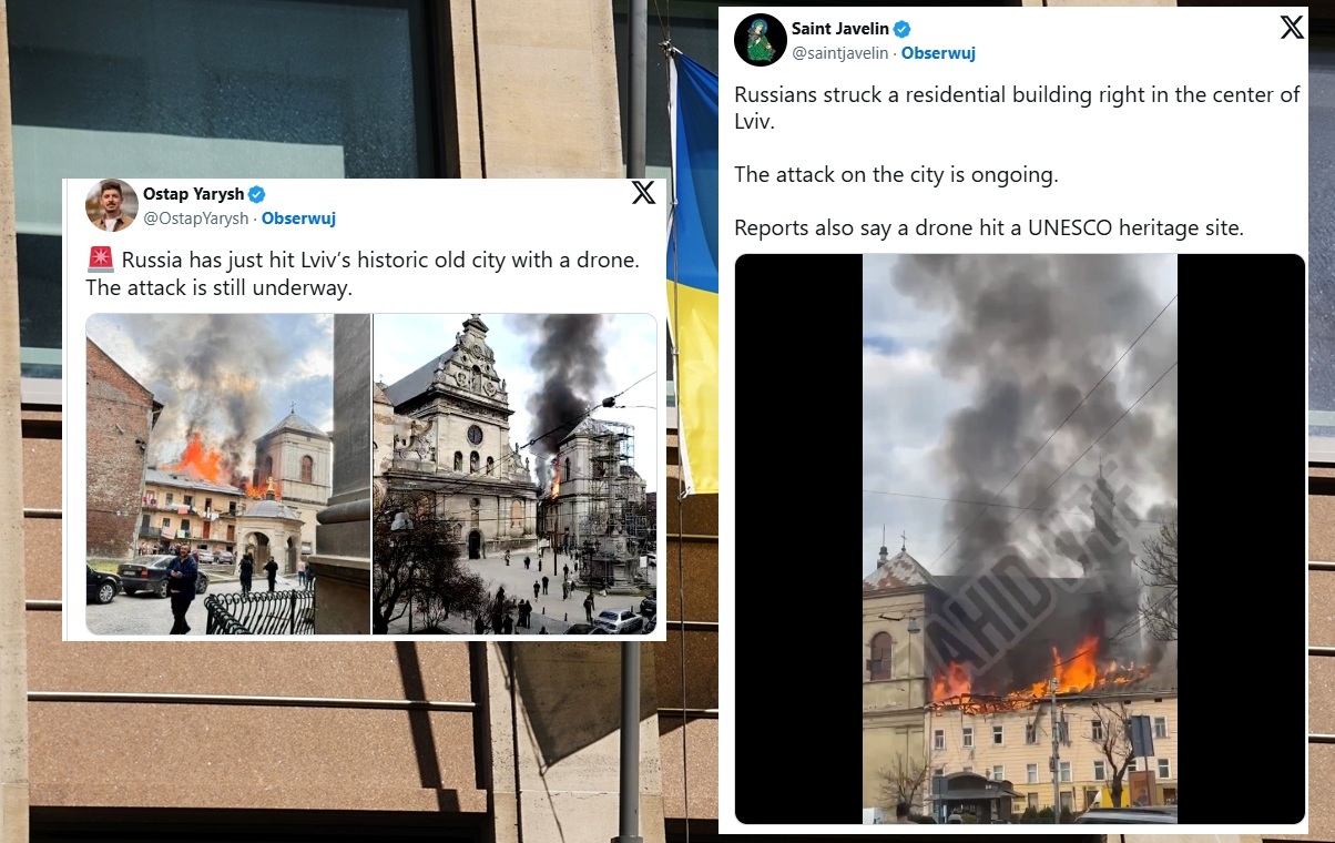 Rosyjskie drony trafiły we Lwowie w ważne dla Polski miejsca!