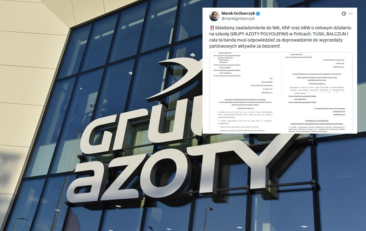 Działanie na szkodę Grupy Azoty? Gróbarczyk zapowiada działania
