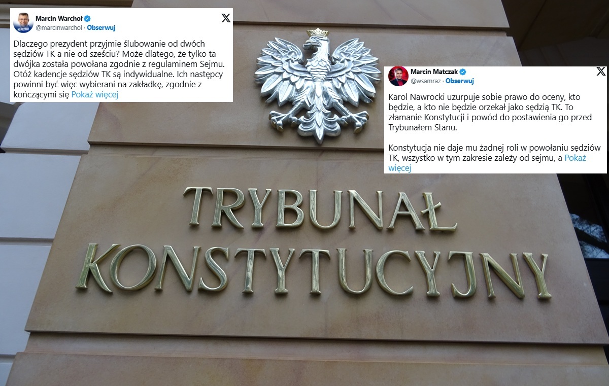 Prezydent przyjmie ślubowanie od 2 sędziów TK? Warchoł wyjaśnia