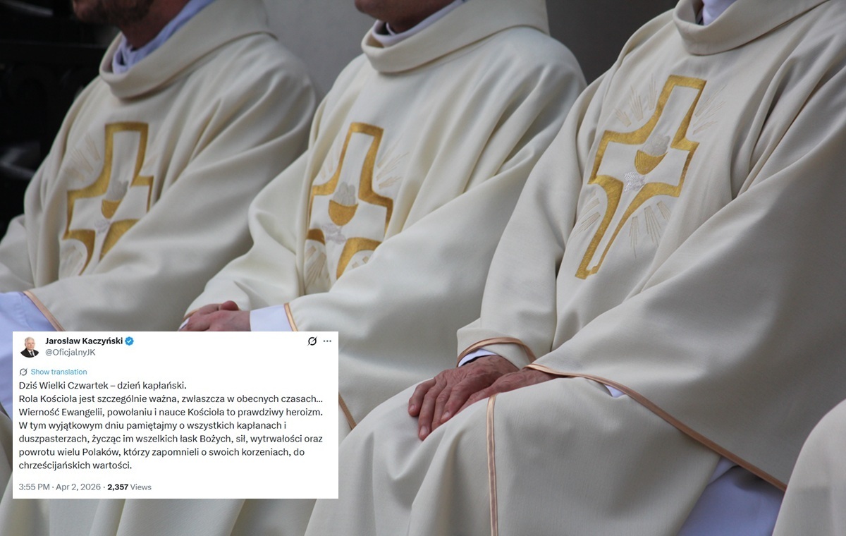 Председатель PiS приветствует священников в Великий четверг