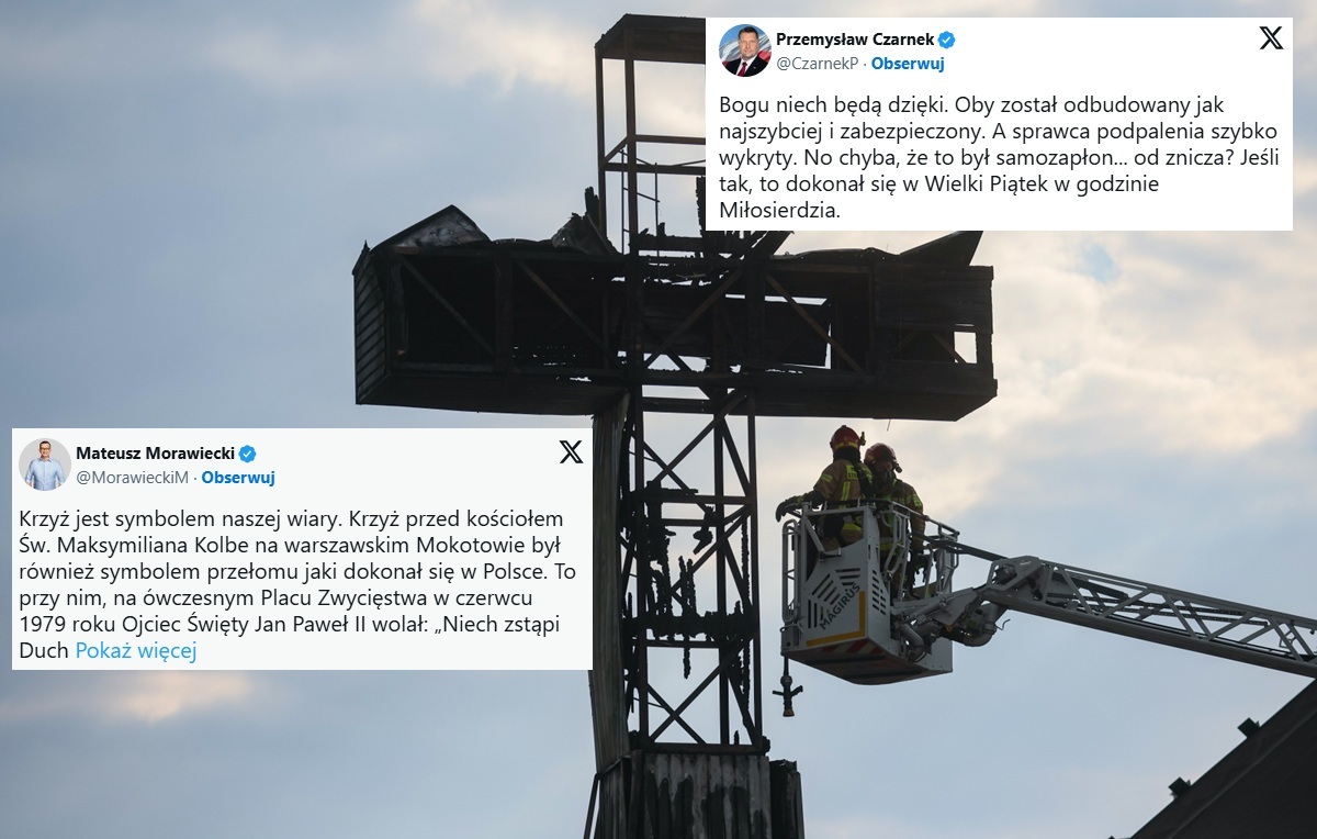 Reakcje na spłonięcie krzyża. Czarnek i Morawiecki mocno