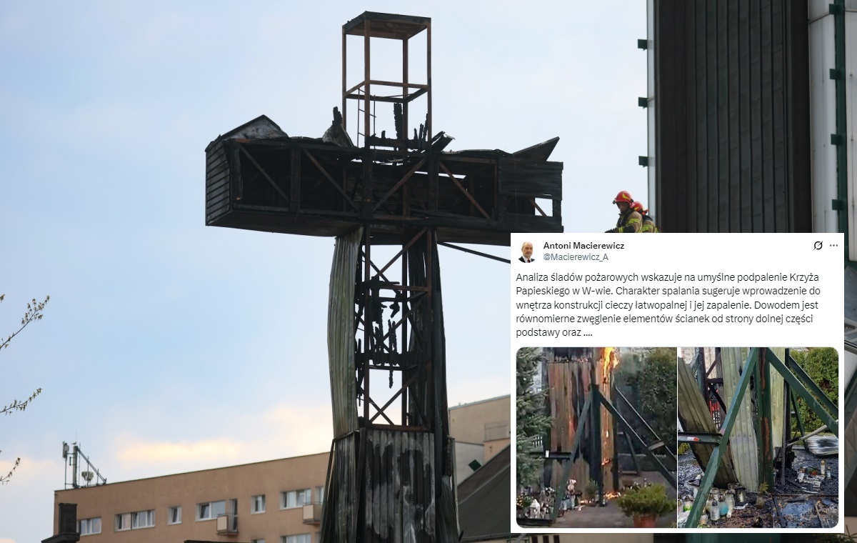 Macierewicz points to traces of deliberate arson of the cross