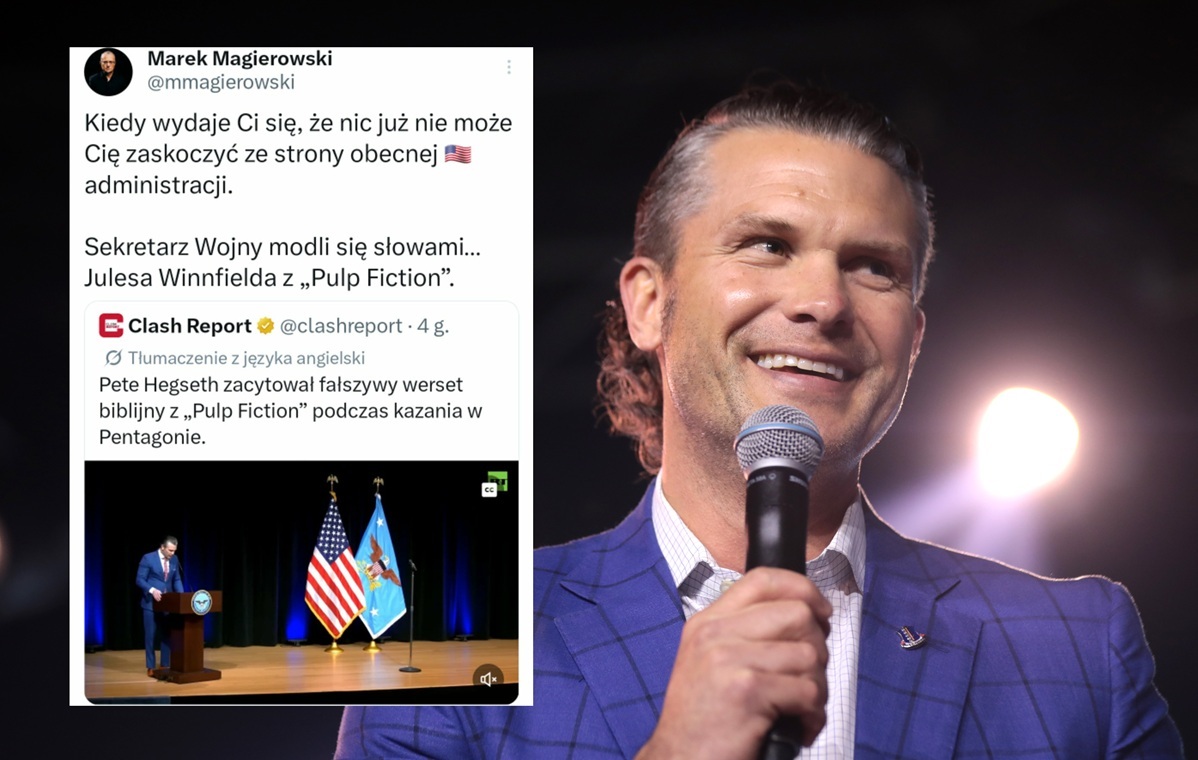 Hegseth podczas nabożeństwa odczytał... cytat z "Pulp Fiction"