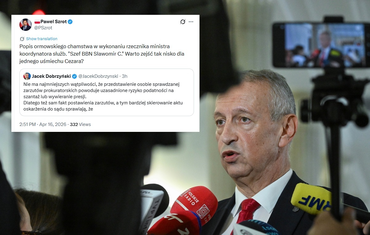 Dobrzyński idzie w zaparte ws. szefa BBN. Szrot odpowiada
