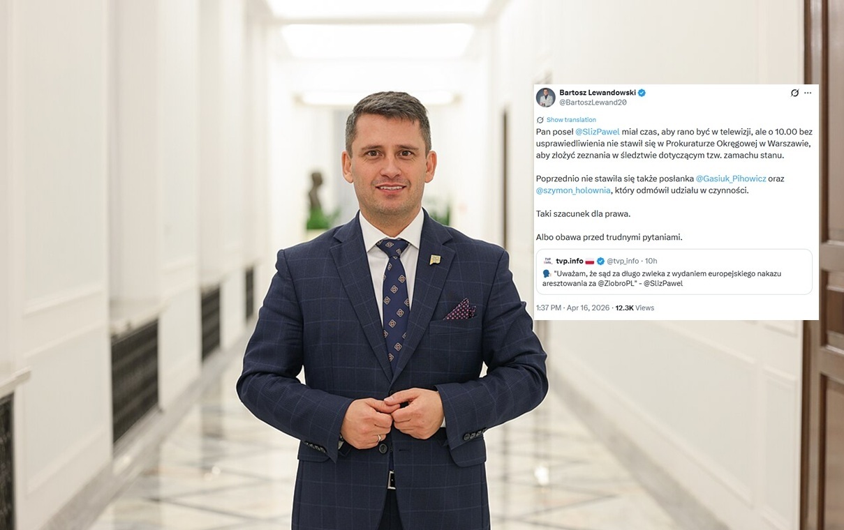 Śliz nie stawił się w prokuraturze. Dla neo-TVP czas znalazł