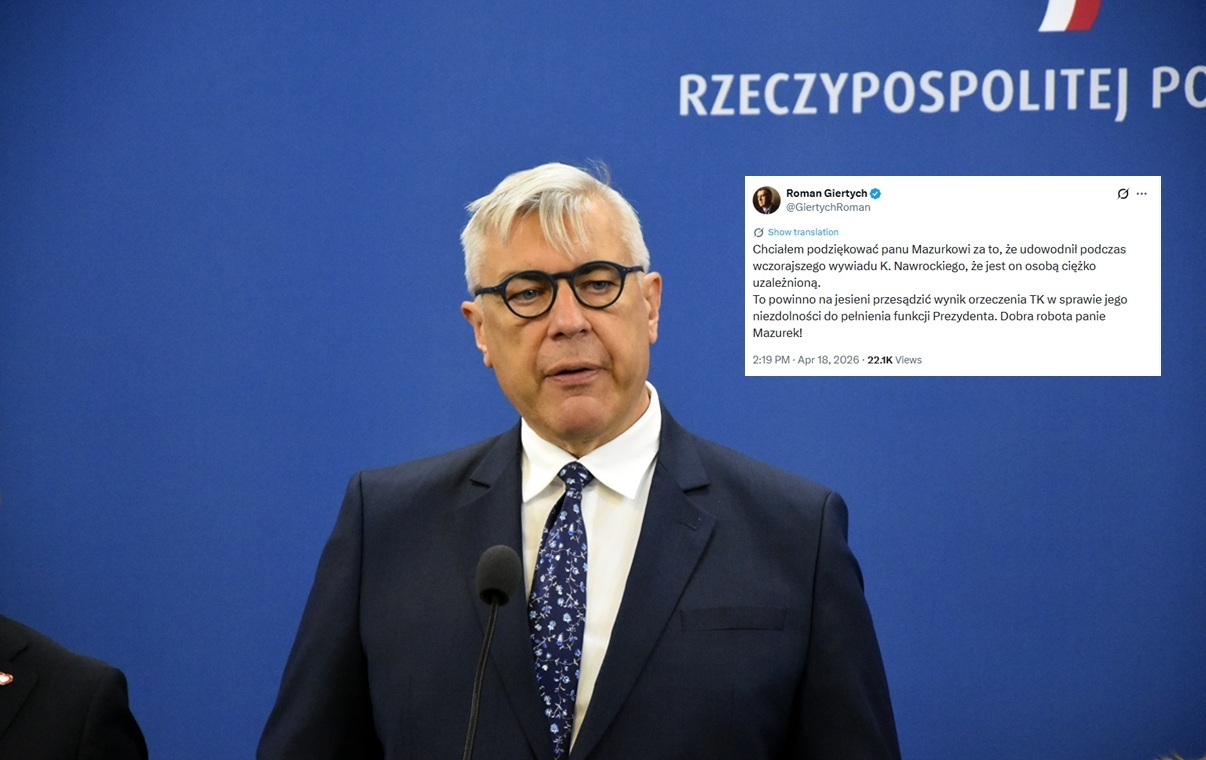 Giertych atakuje prezydenta Nawrockiego. "Ciężko uzależniony"