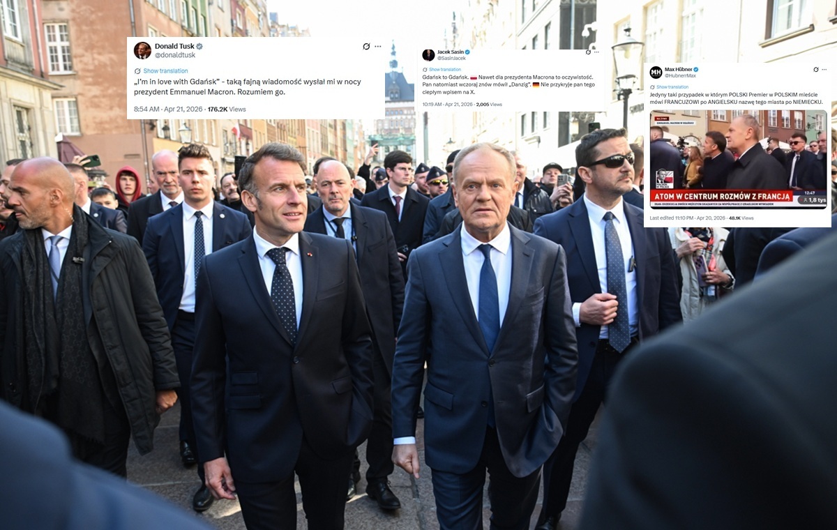 Macron był w Gdańsku, a Tusk w... Danzig? Kompromitacja premiera