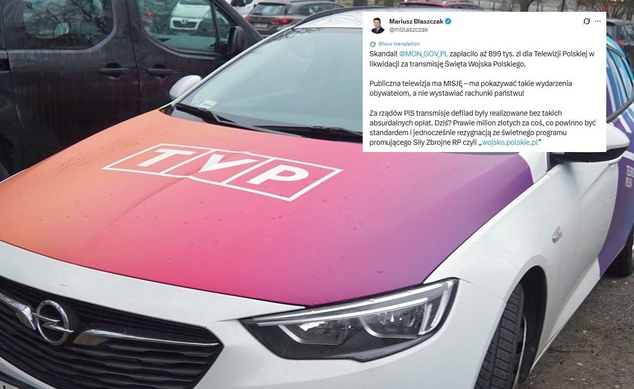 Błaszczak: MON zapłaciło prawie milion złotych TVP w likwidacji!