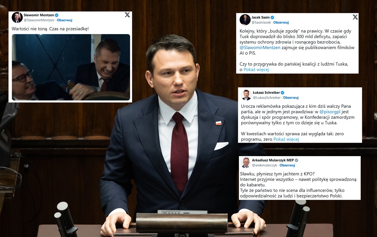 Mentzen uderzył w PiS. Absurdalny spot wygenerowany przez AI