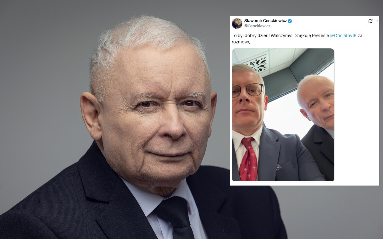 Wymowne zdjęcie! Prof. Cenckiewicz spotkał się z prezesem PiS