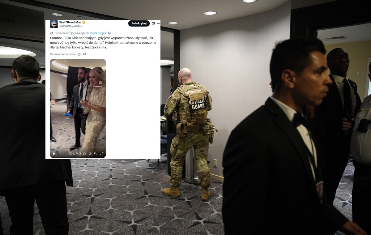 Erika Kirk cała we łzach podczas ewakuacji po strzelaninie