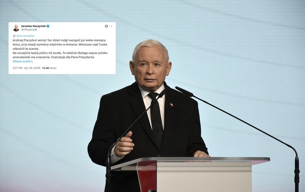 Prezes PiS o uwolnieniu Poczobuta. Przypomniał Ankarę
