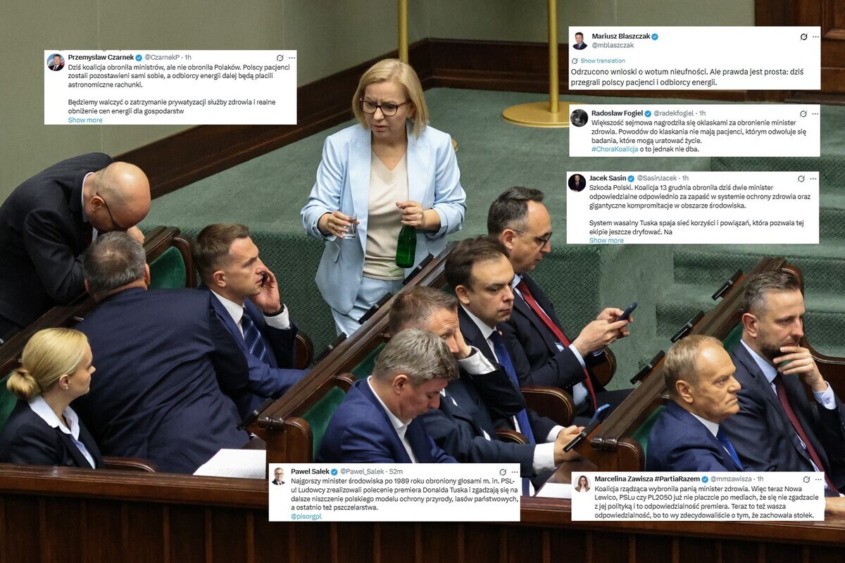 Burza w sieci po głosowaniu nad wotum dla Kloski i Grendy