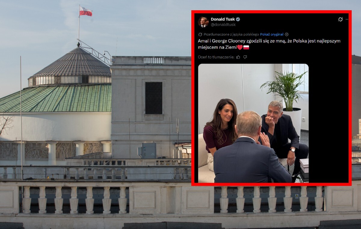 Spotkanie z Clooneyem ważniejsze dla Tuska niż Sejm