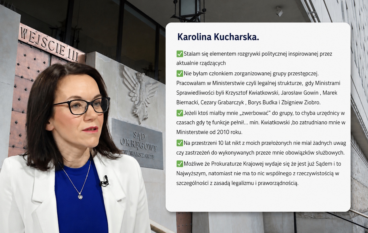 Kucharska mocno w sądzie o prokuratorskiej wersji myśli Tuska