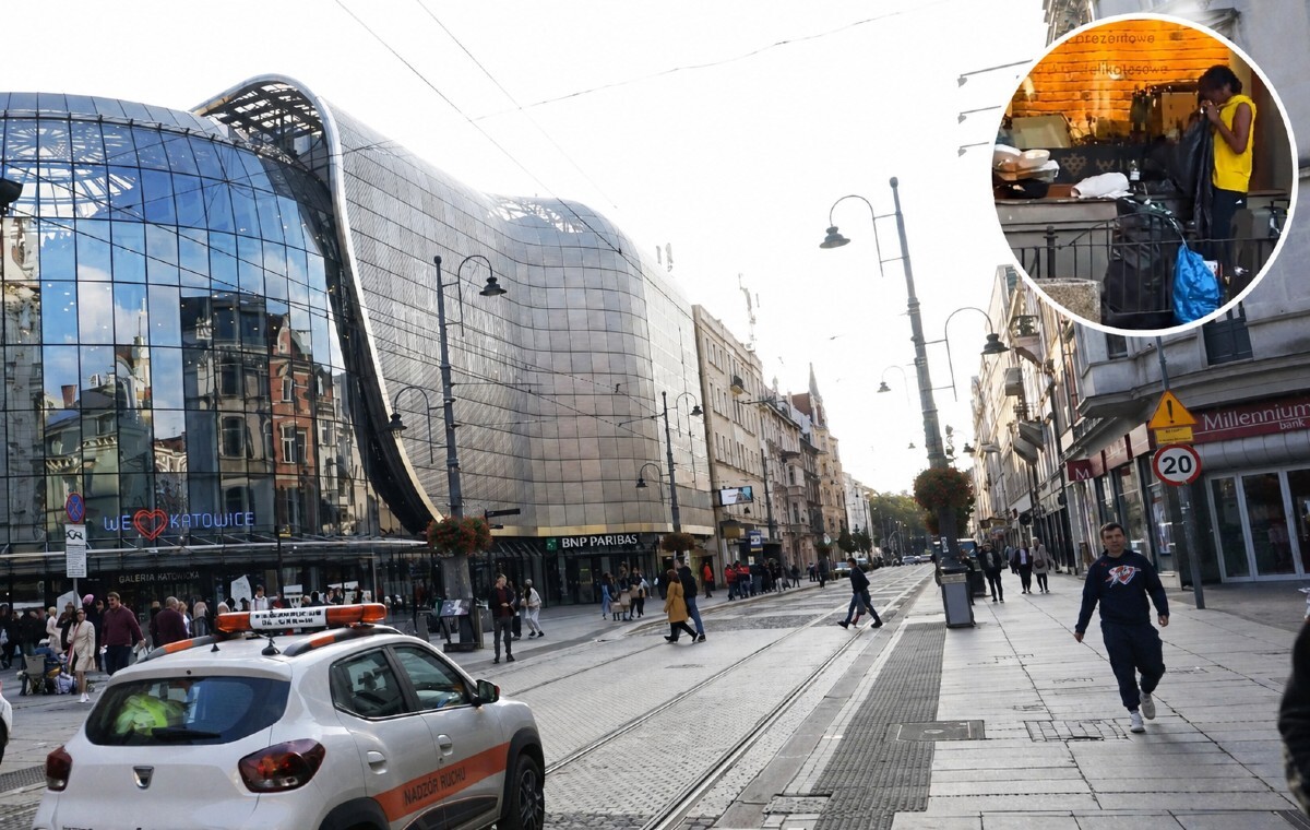 Koczowisko w samym centrum Katowic. Szokujące nagranie