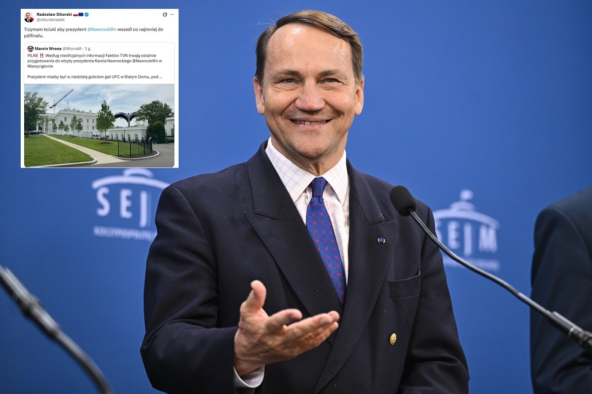 Nawrocki u Trumpa. Sikorski już drwi. "Zabierzcie mu telefon"