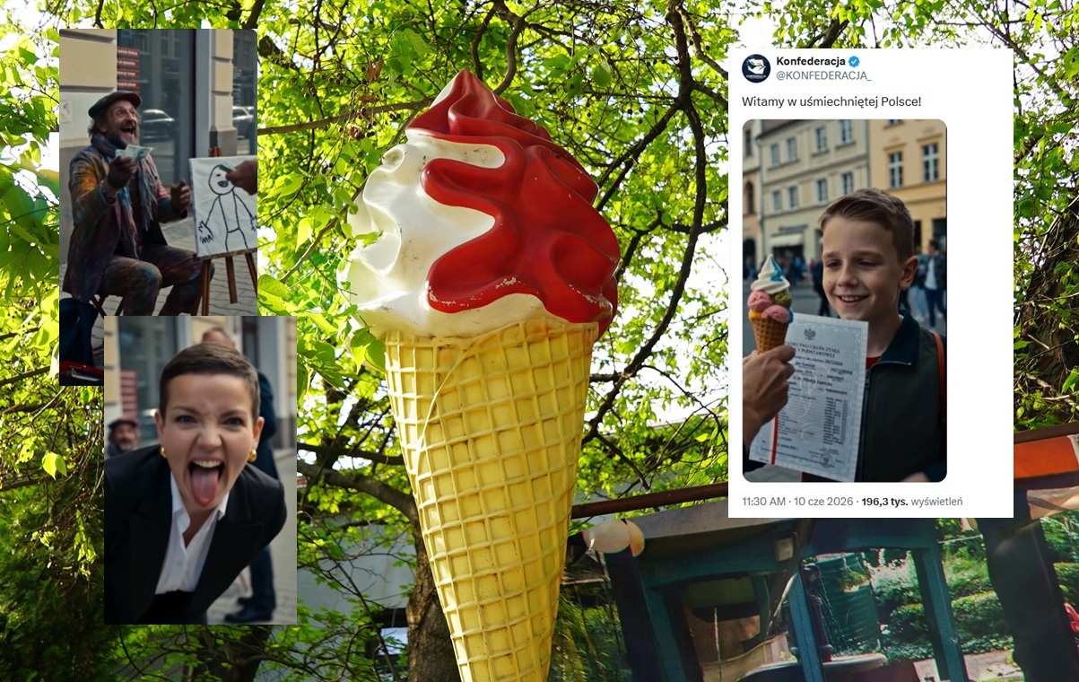 Lody, Tusk, Cienkowska i "artysta". Spot Konfederacji z AI
