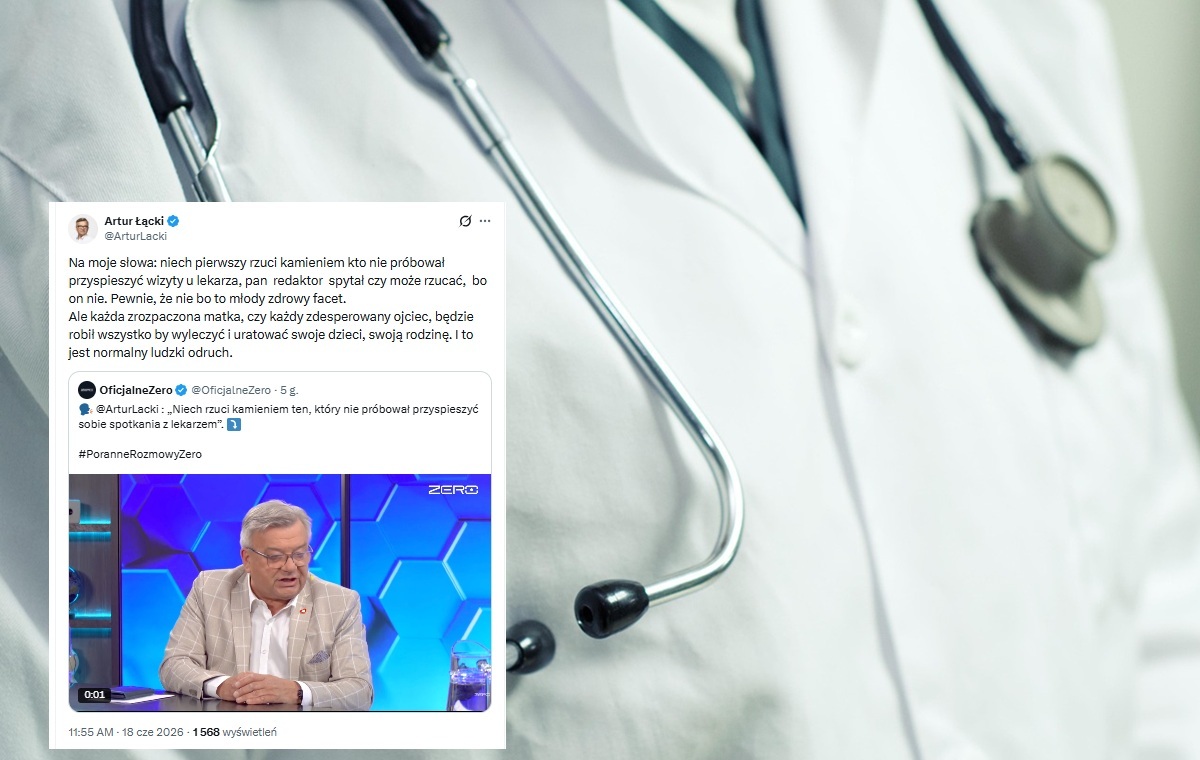 To jakiś żart?! Tak Łącki tłumaczył historię z "prywatnym SOR"