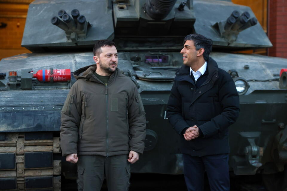 Rishi Sunak, Wołodymyr Zełenski  / autor: PAP/EPA