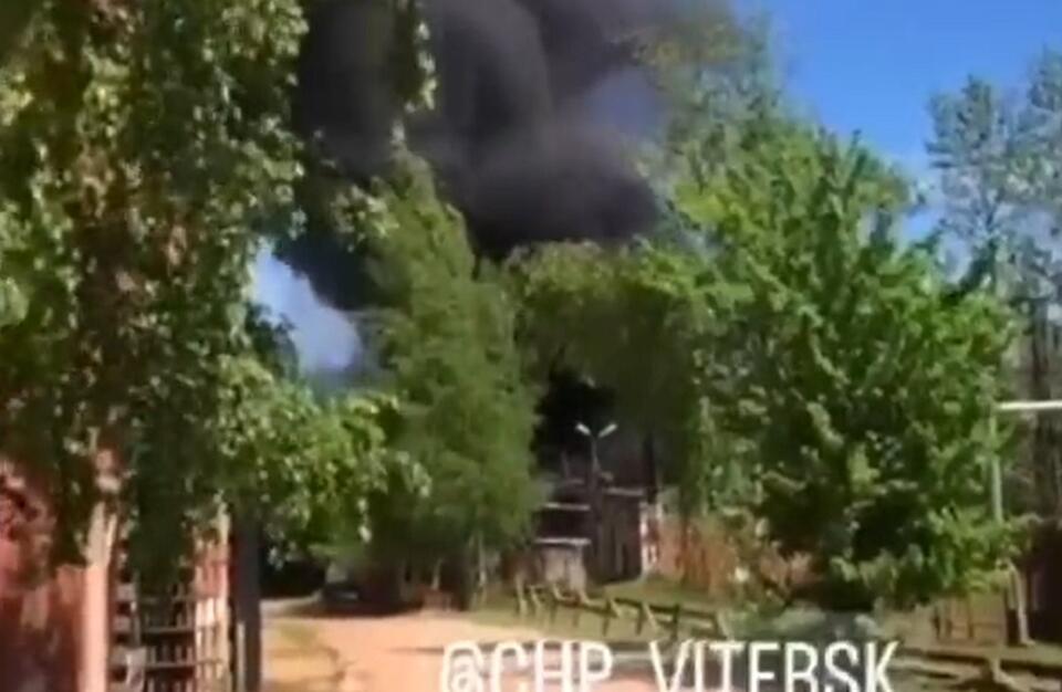 Pożar w Witebsku / autor: Twitter/@Belsat_TV