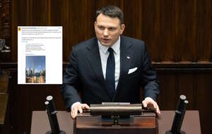 Polityczne przepychanki przy niedzieli. Przytyk Mentzena o lewicy rozsierdził Pełczyńską-Nałęcz. W tle Burj Khalifa, wyzysk oraz "islamska tyrania". Na zdjęciu Mentzen oraz wpis Pełczyńskiej-Nałęcz (screen z X) / autor: Fratria/X-Katarzyna Pełczyńska-Nałęcz (screen z X)