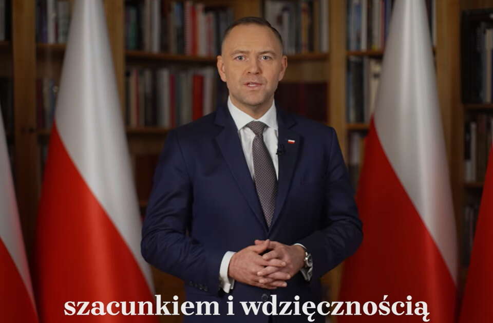 Prezydent Karol Nawrocki w Barbórkę / autor: screenshot/YT/PrezydentPL