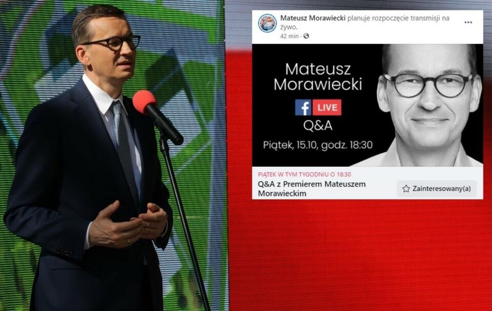 W piątek sesja pytań i odpowiedzi Q&A z premierem / autor: Fratria; Facebook/Mateusz Morawiecki (screenshot)
