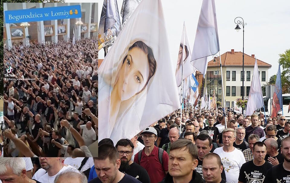 Wojownicy Maryi w Łomży. Tysiące mężczyzn przeszło ulicami miasta / autor: screenshot-YouTube / mylomza.pl