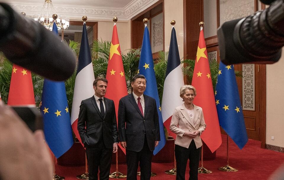 Emmanuel Macron, Xi Jinping i Ursula von der Leyen / autor: Twitter: @EmmanuelMacron