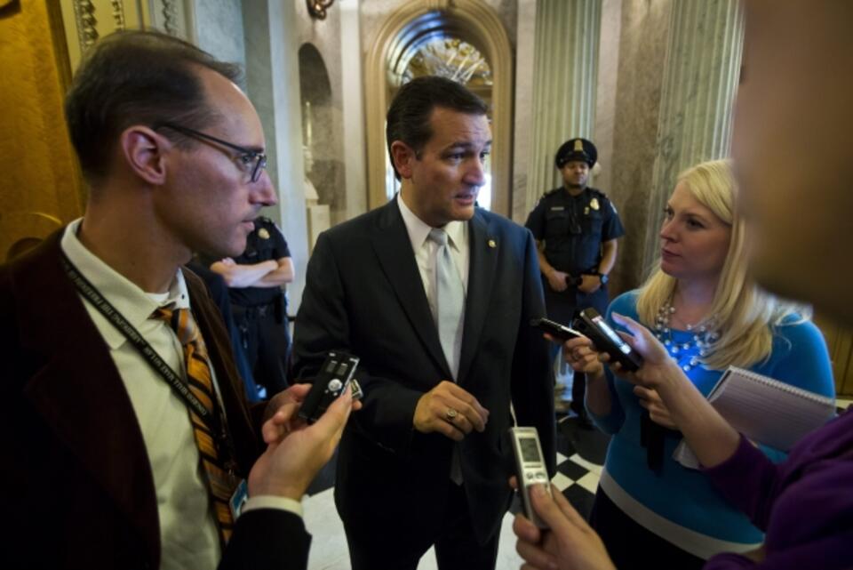 PAP/ EPA: Republikański Senator from Texas Ted Cruz po wyjściu ze spotkania z prezydentem
